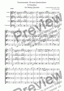 page one of Turmsonaten. 24 neue Quatrizinien 8. Sonatina for String Quartet