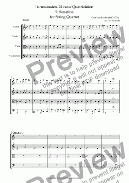 page one of Turmsonaten. 24 neue Quatrizinien 9. Sonatina for String Quartet