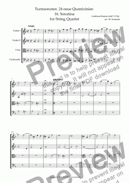 page one of Turmsonaten. 24 neue Quatrizinien 16. Sonatina for String Quartet