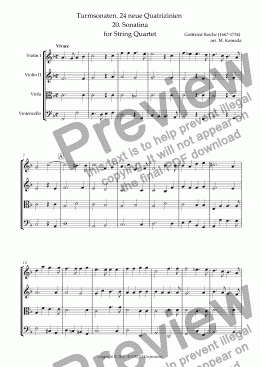 page one of Turmsonaten. 24 neue Quatrizinien 20. Sonatina for String Quartet