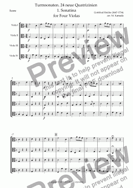 page one of Turmsonaten. 24 neue Quatrizinien 1. Sonatina for Four Violas