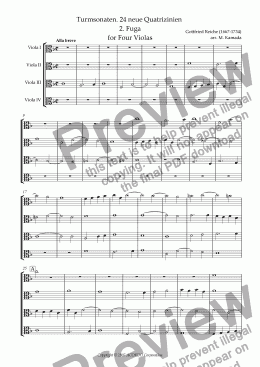 page one of Turmsonaten. 24 neue Quatrizinien 2. Fuga for Four Violas