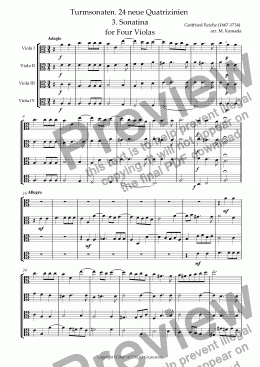 page one of Turmsonaten. 24 neue Quatrizinien 3. Sonatina for Four Violas