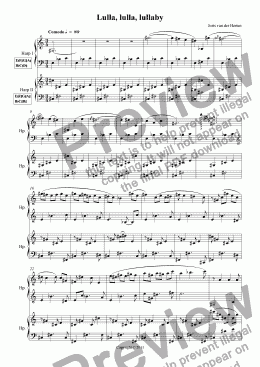 page one of Lulla, lulla, lullaby (juvenilia, harp or Celtic harp duet)