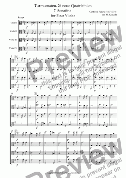 page one of Turmsonaten. 24 neue Quatrizinien 7. Sonatina for Four Violas