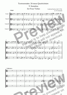 page one of Turmsonaten. 24 neue Quatrizinien 9. Sonatina for Four Violas
