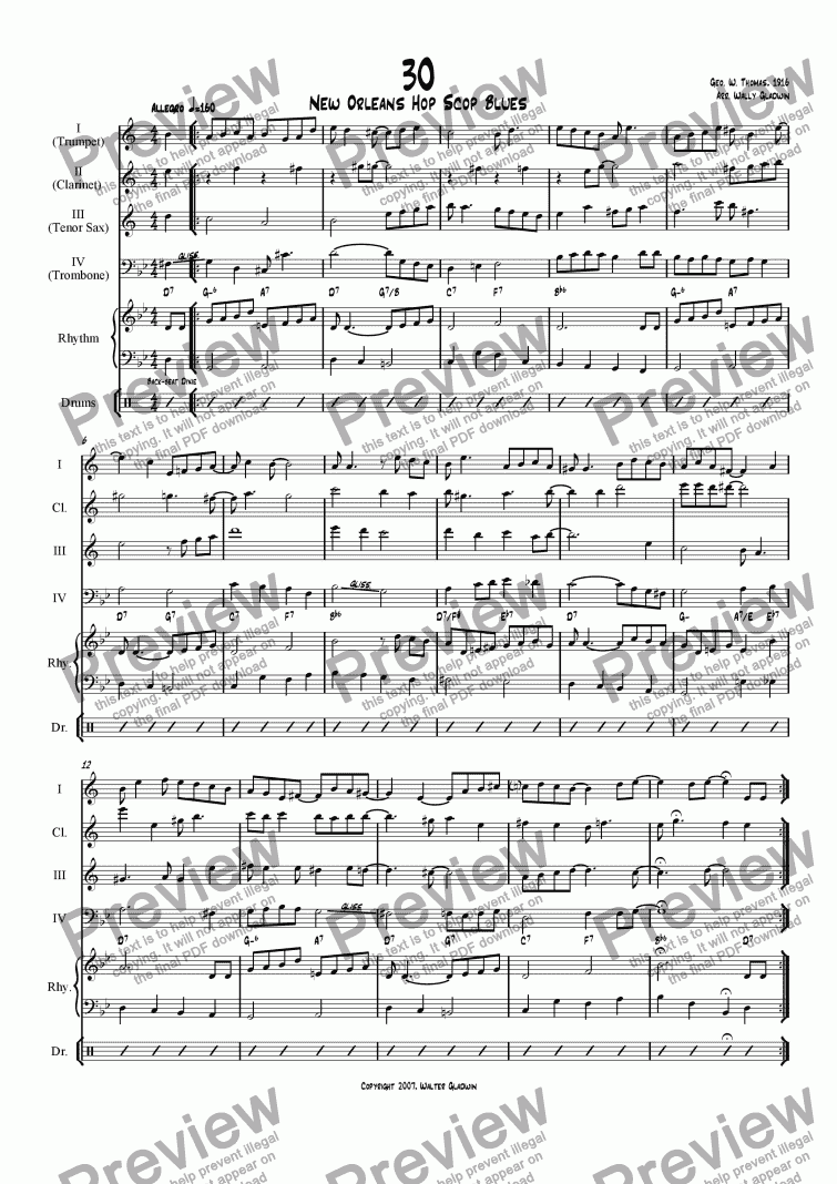 page one of Dixiechart 30. New Orleans Hop Scop Blues