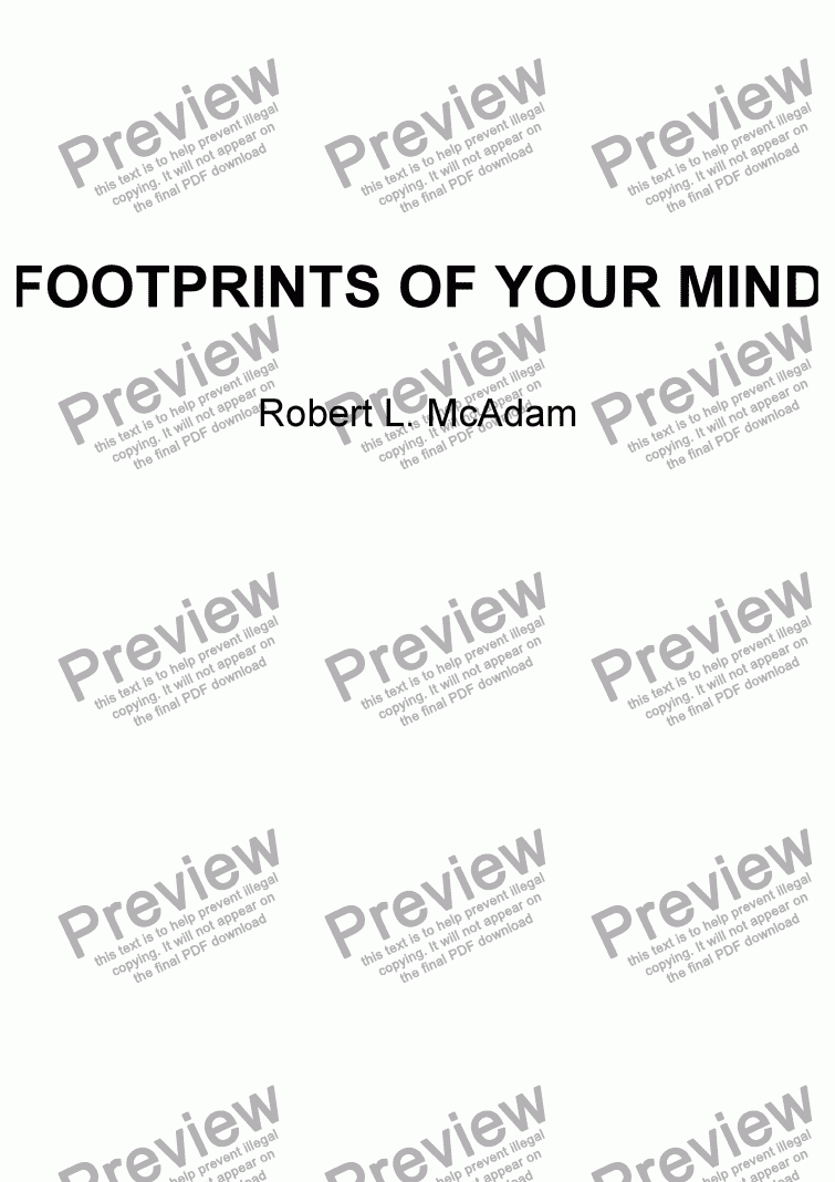 page one of Footprints of Your Mind