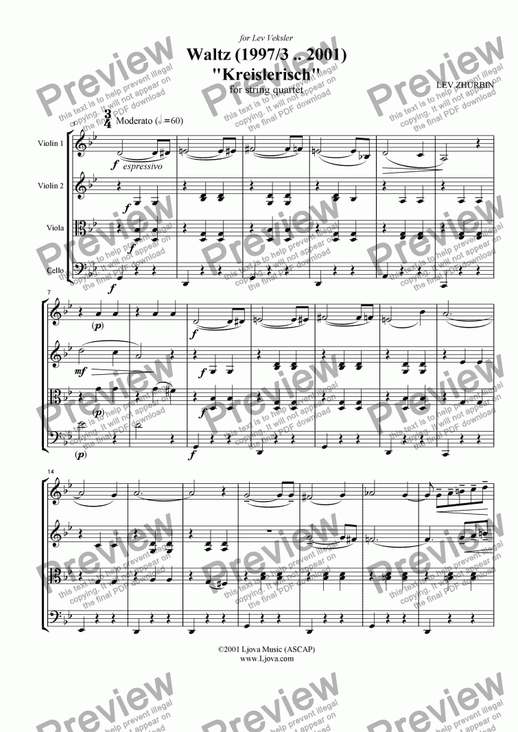 page one of Waltz ("Kreislerisch")