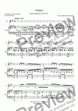 page one of Adagio from String Symphony No. 8