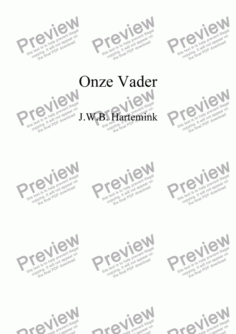 page one of Onze Vader