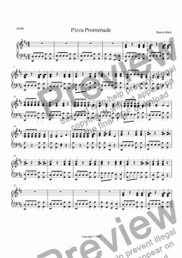 page one of Pizza Promenade - optional piano