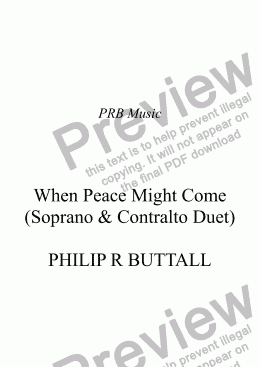 page one of When Peace Might Come (Duet)
