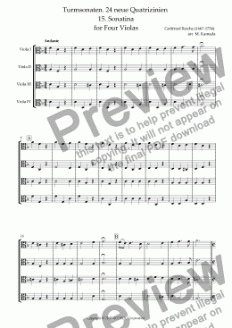 page one of Turmsonaten. 24 neue Quatrizinien 15. Sonatina for Four Violas