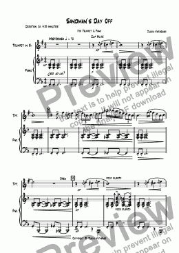 page one of Sandman´s Day Off (for Trumpet & Piano)