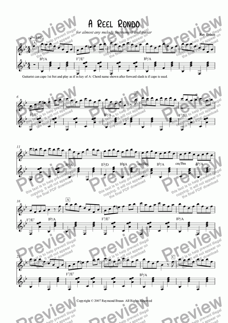 page one of A Reel Rondo for Flute & Guitar