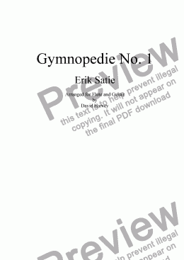 page one of Gymnopedie No. 1 (Flute and Guitar)