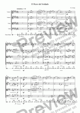 page one of EL REZO DEL SOLDADO - for string quartet