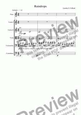 page one of Raindrops (Flute & strings)