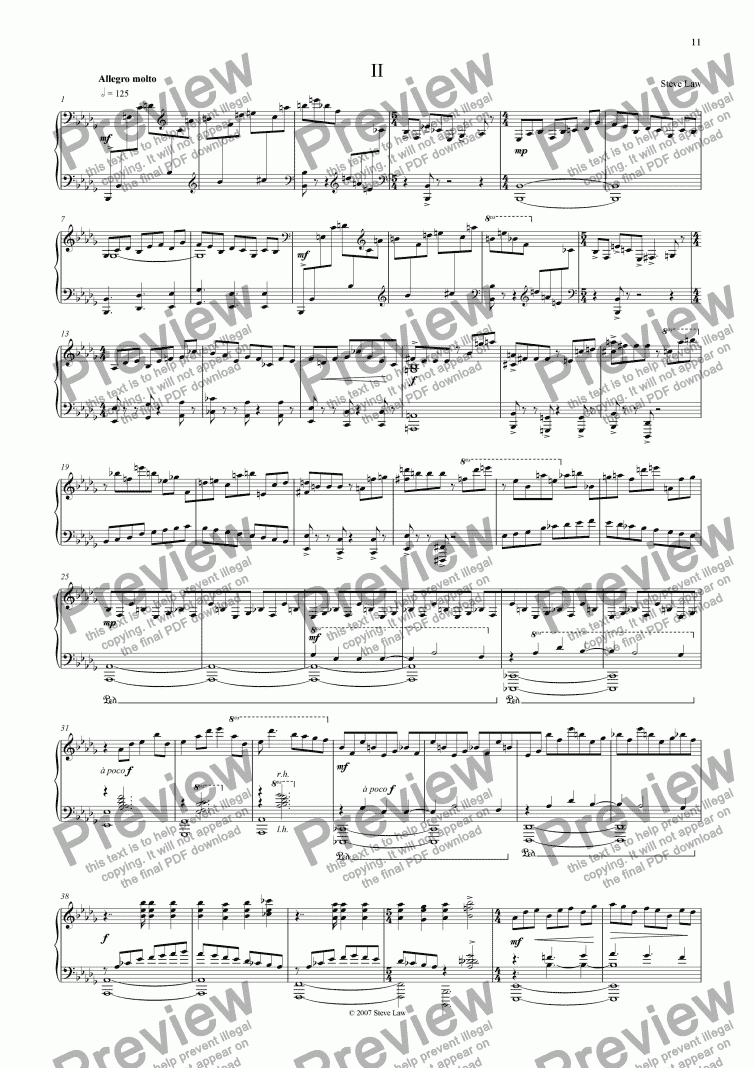 page one of Piano Sonata No.1 - second movement