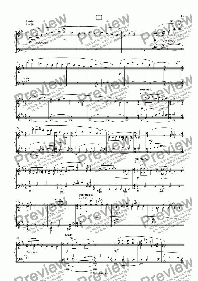 page one of Piano Sonata 1 - third movement