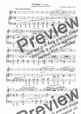 page one of Di Nakht (arranged for Soprano Sax & Piano)