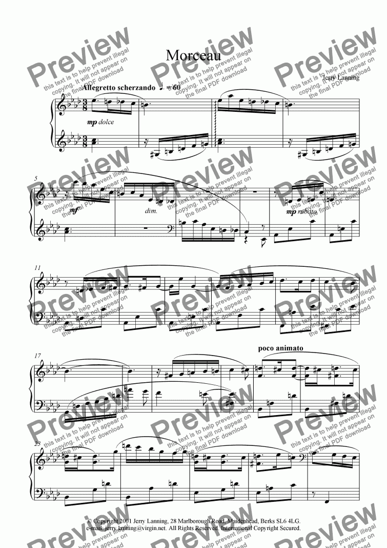 page one of Morceau (piano solo) 