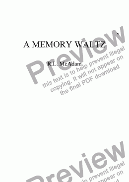page one of A MEMORY WALTZ