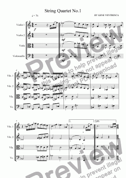 page one of string quartet no. 1