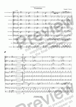 page one of Victorious (Brass Choir)
