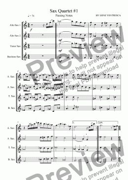 page one of Saxophone Quartet #1