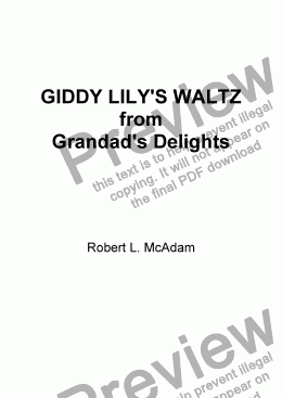 page one of GIDDY LILY'S WALTZ