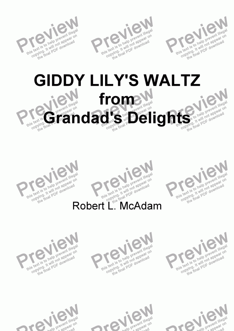page one of GIDDY LILY'S WALTZ