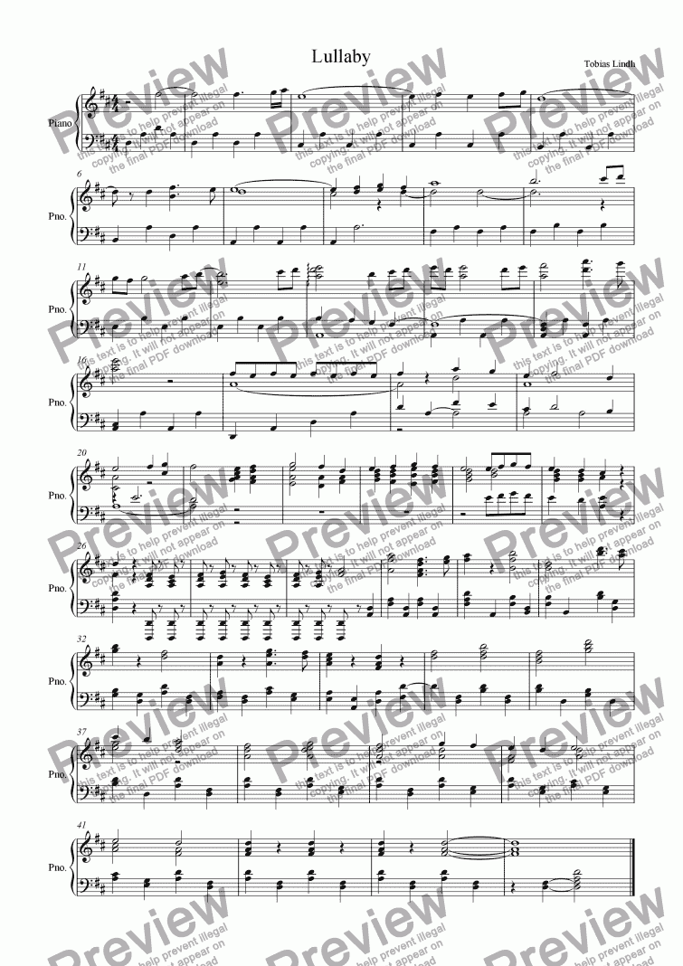 page one of Original Lullaby