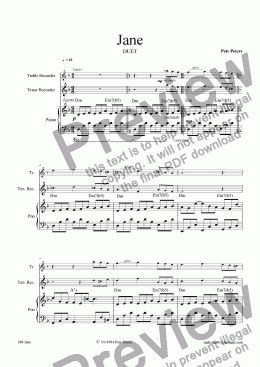 page one of Jane [duet version]