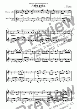 page one of Anina polka (Annen Polka)