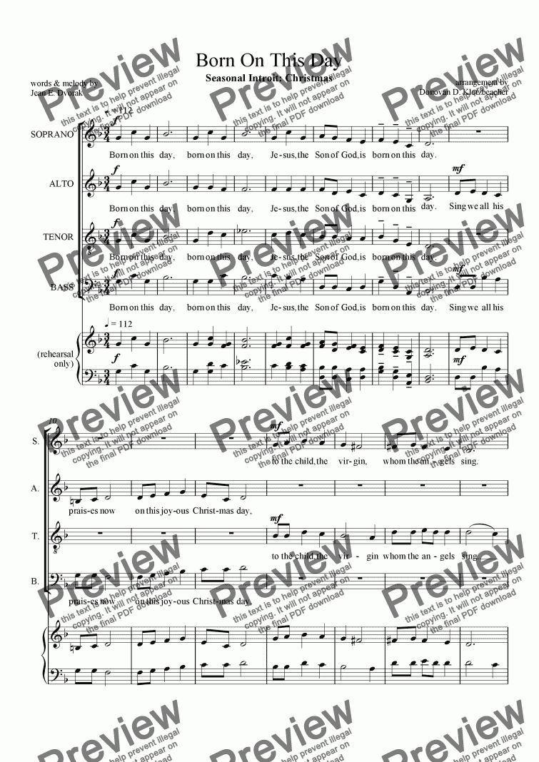 page one of Choral Introit: Born On This Day