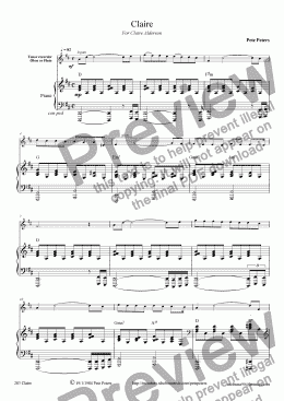 page one of Claire [Piano + 'C' inst]