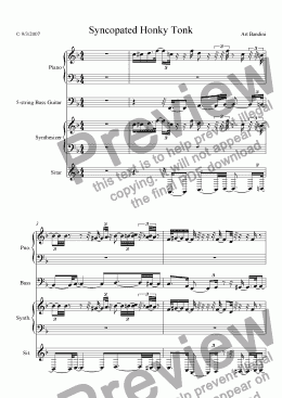 page one of Syncopated Honky Tonk