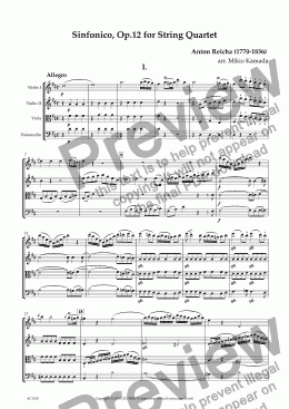 page one of Sinfonico for String Quartet Op.12