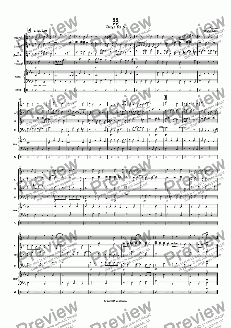 page one of Dixiechart 33. Jingle Bells