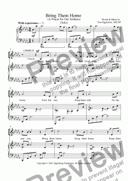 page one of Bring Them Home (Solo)