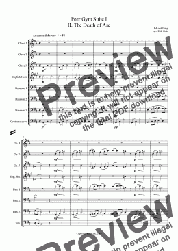 page one of Peer Gynt Suite 2. Ase's Death