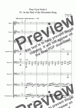page one of Peer Gynt Suite 4. In the Hall of the Mountain King