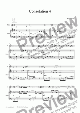 page one of Consolation 4 (Pete Peters) recorder or flute version