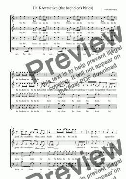 page one of Half Attractive  - the bachelor’s blues (barbershop quartet arr)