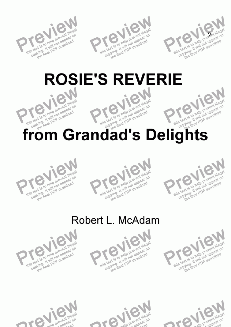 page one of ROSIE'S REVERIE from Grandad's Delights