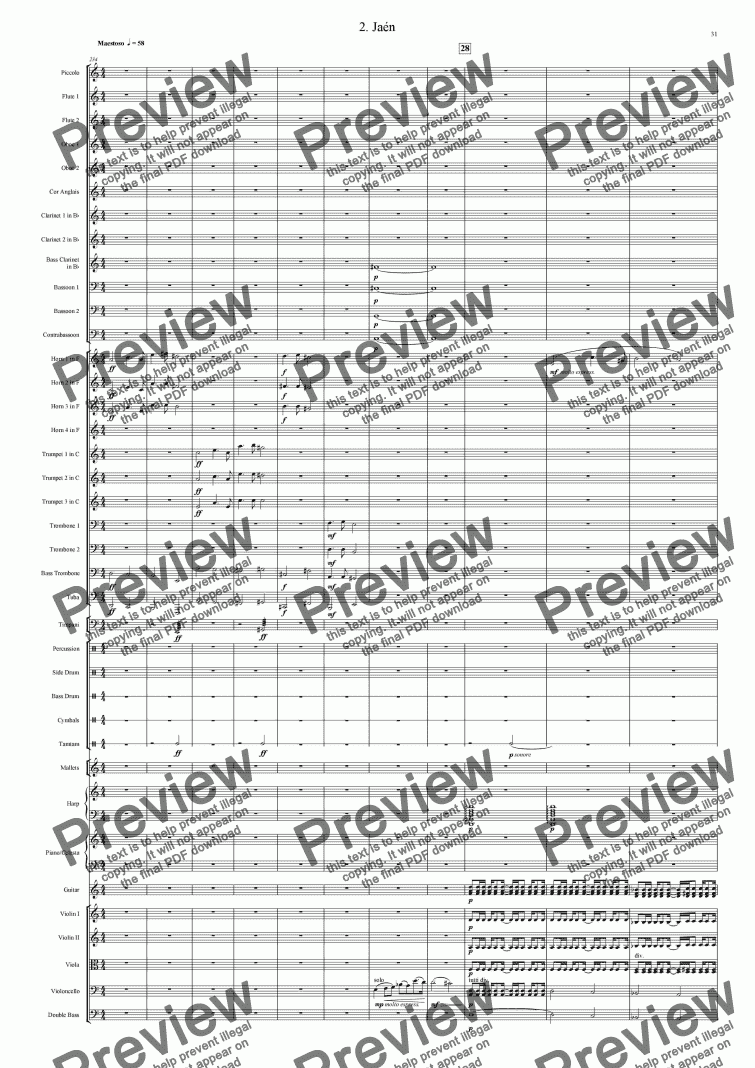 page one of Symphony No 41 2nd Movt Jaen