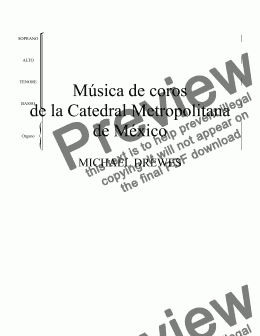 page one of Musica de coros de la Catedral Metropolitana de México
