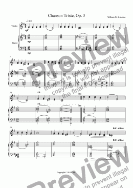 page one of Chanson Triste, Op. 3